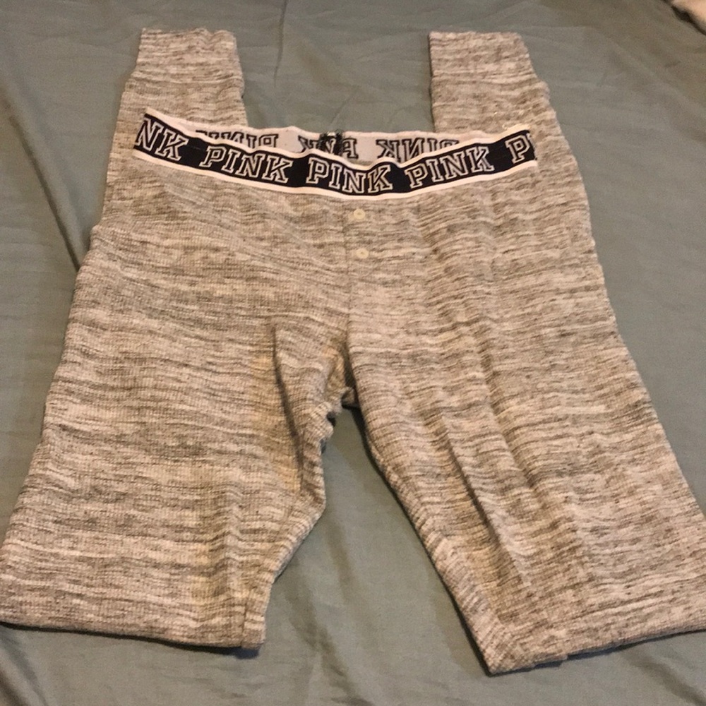 Vintage Y2K Pink waffle knit leggings - Picture 2 of 5